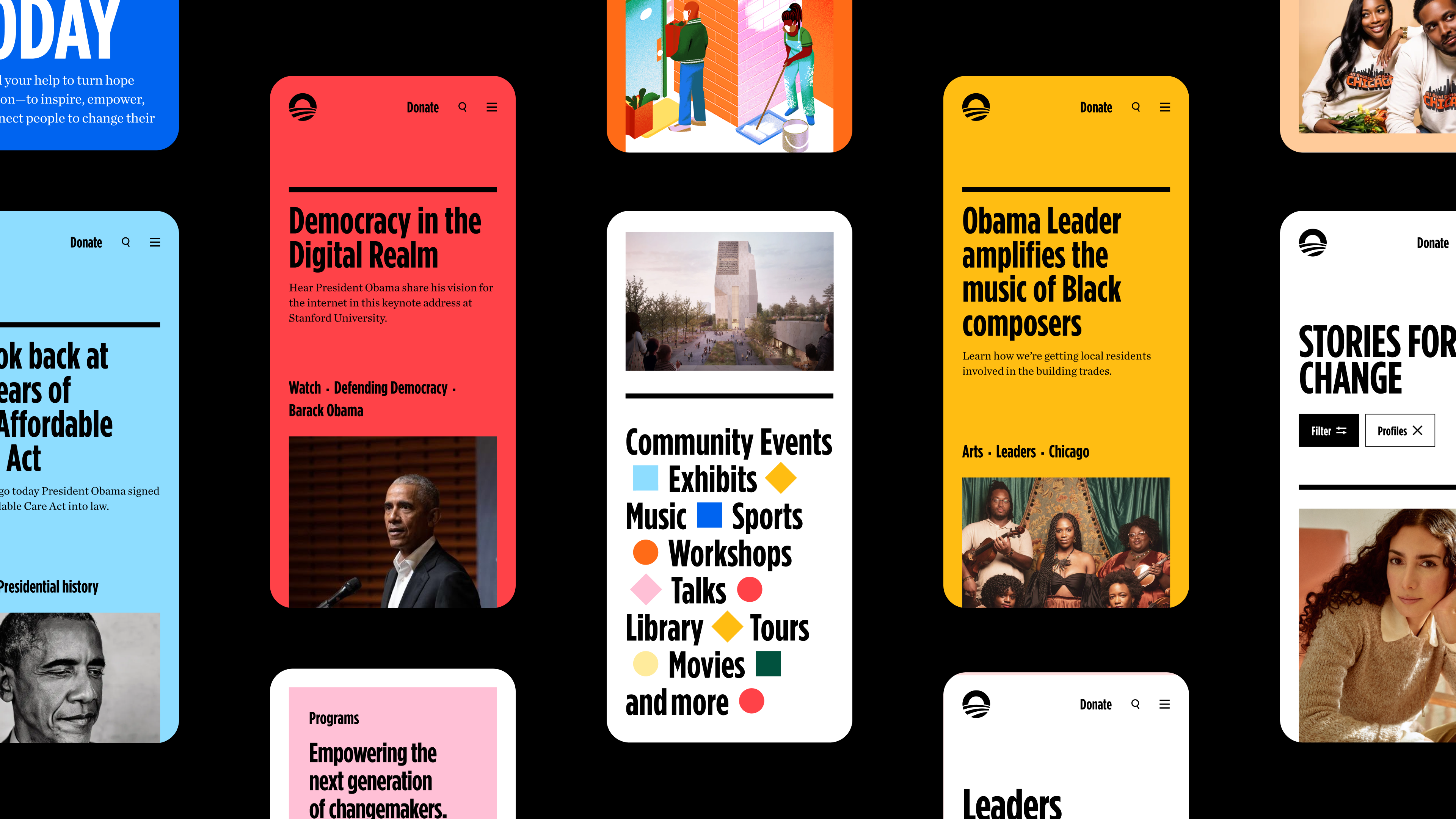mobile screens of obama.org